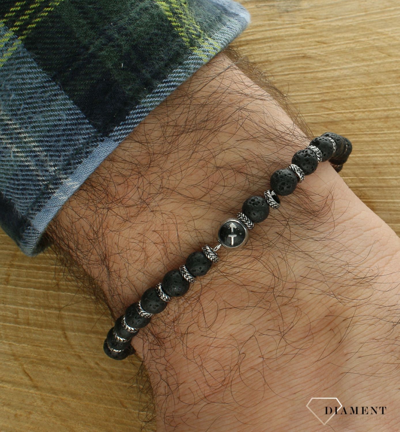 Bransoletka męska Lawa wulkaniczna i znak zodiaku Strzelec NOMINATION 027928 009.jpg